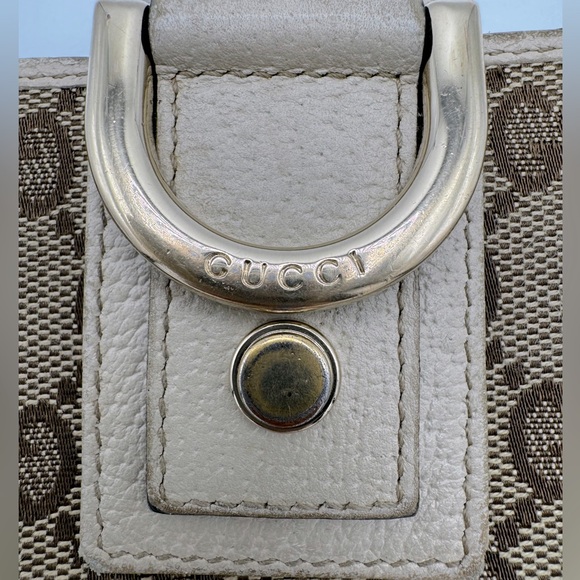 Authentic GUCCI GG Beige Canvas Gold Leather Zip Long Wallet - Picture 11 of 16